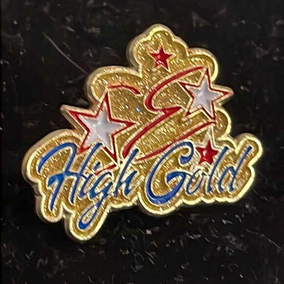 1.25” gold tone star design w/red white & blue enamel hat lapel pin tie tack - Picture 5 of 8